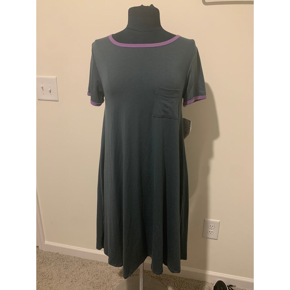 Lularoe NWT Carly T Shirt Maxi Dress Gray Size Small Flowy oversized casual